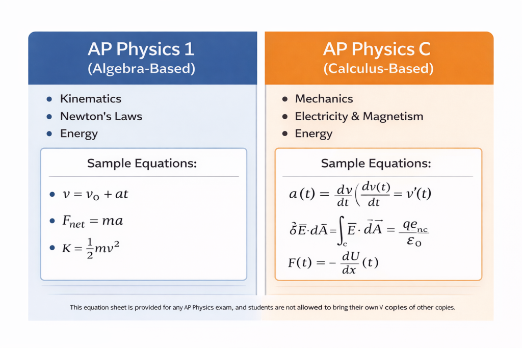 ap physics equation sheet