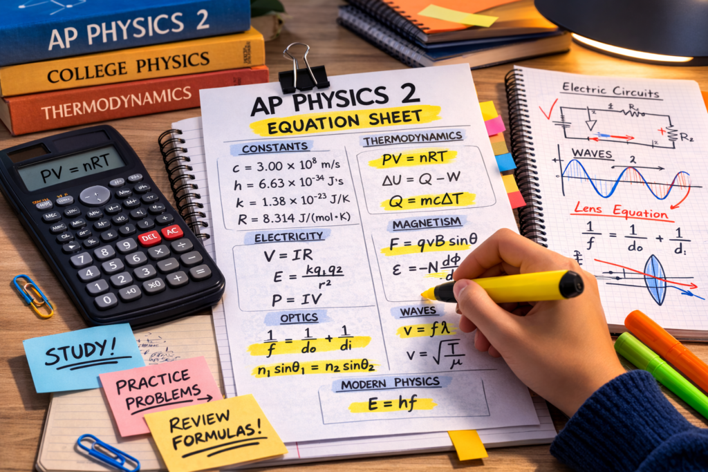 ap physics 2 equation sheet
