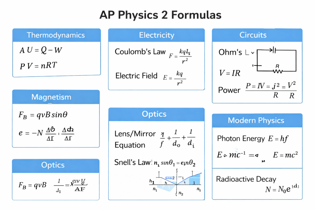 ap physics 2 formula sheet